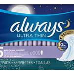 always ultra Thin extra heavy overnight Pads with flexi-wings 24 EA