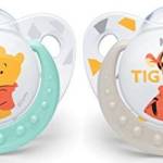 NUK Disney Baby Dummies | 0-6 mesi | Succhietti in silicone | Senza BPA | Winnie the Pooh | 2 pezzi | (il colore e il design possono variare)