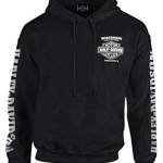 Harley-Davidson Men's Lightning Crest Pullover Hooded Sweatshirt, Black