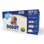 Dodot Sensitive Kit neonato: 44 pannolini taglia 1 (2-5 kg) + 39 pannolini taglia 2 (4-8 kg) + 96 salviettine Aqua Pure