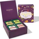 VAHDAM, campionatore di bustine di tè assortite - 25 bustine di tè piramidali di gusti diversi | Assortimento regalo di infusi | Set di varietà di tè: tisane, tè verde, tè chai, tè nero