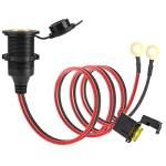 Dongge Presa accendisigari ad alte prestazioni, impermeabile, grado marino, 12 V/24 V, presa per accendini a corrente continua, per barca, moto, auto, con cavo di collegamento da 1 m, 14 AWG, 20 A