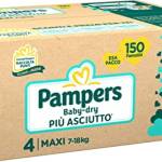 Pampers ESA BABY DRY MAXI, 150 Pannolini, Taglia 4 Maxi (7-18 Kg)