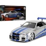 Jada - Fast & Furious 2002 Nissan Skyline Gt-R, 253203044, + 8 Anni, in Scala 1:24 Die-Cast