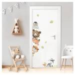 Little Deco Adesivo da porta con animali della foresta senza nome, adesivo da parete per cameretta dei bambini, DL880-2