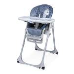 Polly Easy Seggiolone Pappa Evolutivo per Bambini da 6 Mesi a 3 Anni (15 kg), Seggiolone Reclinabile a Sdraietta con Altezza e Poggiapiedi Regolabili, 4 Ruote, Chiusura Compatta - Pinguin, Blu