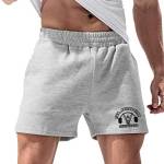 Uomo Bodybuilding Pantaloncini Fitness Corsa Corti Shorts Palestra Corti Cotone 5 "Inseam Grigio XXL