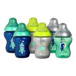 Tommee Tippee Biberon Closer to Nature, 260 ml, flusso lento 0m+, 6 pezzi, Pianeti azzurro/verde