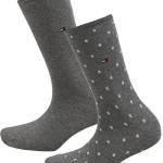 Tommy Hilfiger Clssc Sock 100001493 Calzini, Grigio (Middle Grey Melange), 35-38 Donna (Pacco da 2)