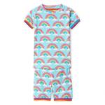 Hatley Organic Cotton Short Sleeve Appliqué Pyjama Sets Pigiama, Verde (Magical Rainbows 300), 12 Anni Bambina