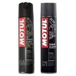 Kit PULISCI LUBRIFICA Catena MOTUL C4 Chain LUBE 400ml + C1 Chain Clean 400ml