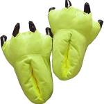 unlockgift Pantofole autunno inverno peluche costume zampa artiglio scarpe uomo donna bambini cosplay tigre dinosauro orso panda costume, Verde brillante, 35/38 EU