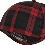 Flexfit Tartan Plaid Mützen, Blk/Red, L/XL