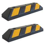 SNS SAFETY LTD Fermaruota in Gomma, per Parcheggi e Garages, Nero e Giallo, 55x15x10 cm (Pacco da 2)