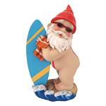 Design Toscano Shredder Dude Surfer Statue Divertente Prato GNOME, Resina, Multicolore, 10x15x24 cm