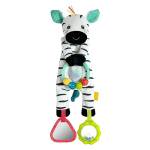 Fehn Bean Bag Zebra - Giocattolo motorio con anello di perle per passeggino, culla e ovetto, imbottitura granulata per sentire e afferrare - giocattolo per neonati e bambini dai 0+ mesi in su