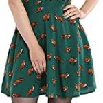 Hell-Bunny Vestito Vixey Volpe 1960 Vintage Retro - Verde (L)