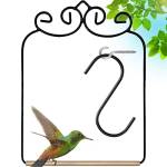 Altalena premium per colibrì, struttura in metallo antiruggine, tassello in legno, accessorio per mangiatoia per colibrì, altalena per uccelli da esterno