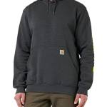 Carhartt B&T Signature Sleeve Logo Midweight Hooded Sweatshirt K288 Pullover con cappuccio, antracite mélange, XXXXL Uomo