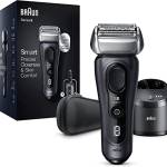 Braun Series 8, Rasoio Elettrico Barba Tecnologia Sonica, Lame Flessibili, Custodia da Viaggio in tessuto, Idea Regalo, 8463cc Nero