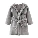 JZLPIN Unisex Bambino Cappuccio Accappatoio Bambini Flanella Pigiama Vestaglia per Ragazzi Ragazze Grigio 100