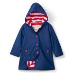 Hatley Splash Jacket (Bambina) Giacca Impermeabile, Blu Navy e Rosso, 5 Anni