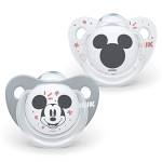 NUK Ciuccio Trendline | 0-6 Mesi | Succhietti In Silicone Senza Bpa | Disney Topolino | 2 Pezzi, color Grau