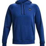 Under Armour Rival Fleece Hoodie, Felpa Con Cappuccio Uomo, Tech Blu (432) /Onice Bianco, M