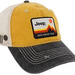 Jeep Have Fun Out There Patch Indumento Lavato Trucker Cappello Unstrutturato Giallo