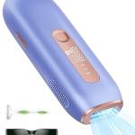 Glattol Epilatore Luce Pulsata con 999.900 Lampi, Epilatore Laser 3 in 1 per HR/SC/RA, 9 Livelli di Energia Regolabili per Viso, Linea Bikini, Depilatore Luce Pulsata per Uomini e Donne, Viola