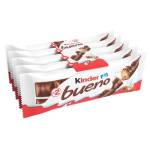 Kinder Bueno - Cioccolato e Nocciola, un Wafer Ripieno di Crema alle Nocciole Ricoperto di Cioccolato Kinder, Confezione da 5