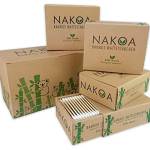 NAKOA - Bastoncini di ovatta in bambù e cotone, confezione da 4 (800 pezzi) sostenibili ed ecologici.