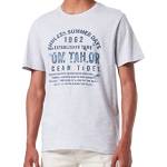 TOM TAILOR T-Shirt con Stampa, Uomo, Grigio (Light Stone Grey Melange 15398), M