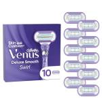 Gillette Venus Deluxe, RASOIO DONNA Smooth Swirl, 10 LAMETTE di RICAMBIO (da 5 Lame), con TECNOLOGIA FLEXIBALL per una Rasatura Ottimale, Efficace e Profonda, IDEA REGALO DONNA