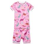 Hatley Organic Cotton Short Sleeve Printed Pyjama Sets Pigiama, (Darling Dinos), (Taglia Produttore: 6 Anni) Bambina