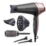 Remington Asciugacapelli 2200W - Asciuga, Piastra e Arriccia - 3 accessori per lo styling: ugello e diffusore, spazzola rotonda da 45 mm e clip, 3 livelli di riscaldamento e 2 di ventilazione, D5707