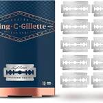 King C. Gillette UOMO LAMETTE di RICAMBIO per Rasoio di Sicurezza, Confezione da 10 Ricambi, LUNGA DURATA