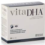 VitaDHA omega 3 liquido | Omega-3 DHA ad alto dosaggio 1450mg | Olio di pesce liquido | Distillazione molecolare | Aroma naturale di limone | 30 fiale monodose x 6.5ml (limone, 195 ml)