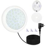 VVGOOD - Illuminazione LED per piscina con magnete, luce subacquea bianca fredda, IP68, 36 LED, 10 W, universale, luce subacquea, 12 V AC/DC per piscina, decorazione fontana, acquario