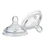 Tommee Tippee Closer to Nature Baby Bottle Teats, Breast-Like, Anti-Colic Valve, Soft Silicone, Medium-Flow, 3m+, Pack of 2