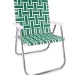 Lawn Chair USA Sedia in Tessuto (Magnum, Verde e Bianca con braccioli Bianchi)