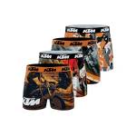 KTM by Freegun Boxer Uomo, Mutande Uomo microfibra, traspirante, elasticizzato, set di 4, Arancione, Nero, Grigio, Bianco, Taglie S