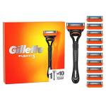 Gillette Fusion 5 Rasoio Uomo, 1 Rasoio a Mano Libera, 10 Lamette da Barba da 5 Lame, Rasatura Confortevole, Manico Ergonomico con Rifinitore di Precisione, Fino a 1 Mese di Rasatura con 1 Lametta