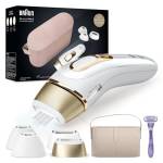 Braun Silk-expert Pro 5 Epilatore Luce Pulsata, Alternativa al Laser, Ideale per Zone Sensibili, Viso, Bikini e Ascelle, Rasoio e Custodia da Viaggio inclusi, Idea Regalo, PL5347 Bianco e Oro