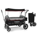 WONDERFOLD X2 2 Passeggero Push Pull Twin Double Passeggero con manubrio regolabile, baldacchino rimovibile, sedili di sicurezza con imbracatura a 5 punti (nero)