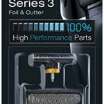 Braun Series 3, Rasoio Elettrico Barba Testina di Ricambio, Compatibile Con I Rasoi Series 3, Rasatura Profonda e Pulita, Lame Flessibili, Uso a Secco o Sotto Acqua, 30B Nero