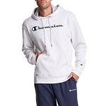 Champion Men's Powerblend Fleece Pullover Hoodie, Script Logo, Oatmeal Heather-Y07718, XX-Large