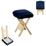 Professionale in legno massaggio sgabello: portatile sgabello per salone di bellezza, spa e terapia [navy]