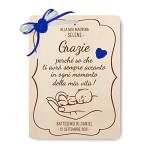 Crociedelizie, targa targhetta ricordo per madrina padrino battesimo idea regalo ringraziamento personalizzata personalizzabile nome e data completa di scatola regalo in omaggio