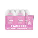 Chilly Detergente Intimo Delicato, Detergente per l'Igiene Intima con Molecola Antiodore, Formula Delicata e Lenitiva, PH 5, Confezione da 4 Flaconi da 300 ml - Esclusiva Amazon